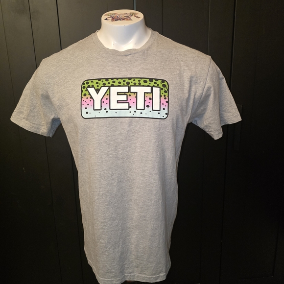 YETI Rainbow Trout Short Sleeve T-Shirt - Heather Gray - Large - Picture 8 of 10